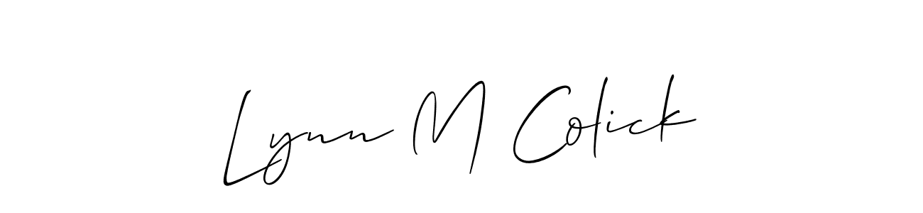 Allison_Script is a professional signature style that is perfect for those who want to add a touch of class to their signature. It is also a great choice for those who want to make their signature more unique. Get Lynn M Colick name to fancy signature for free. Lynn M Colick signature style 2 images and pictures png