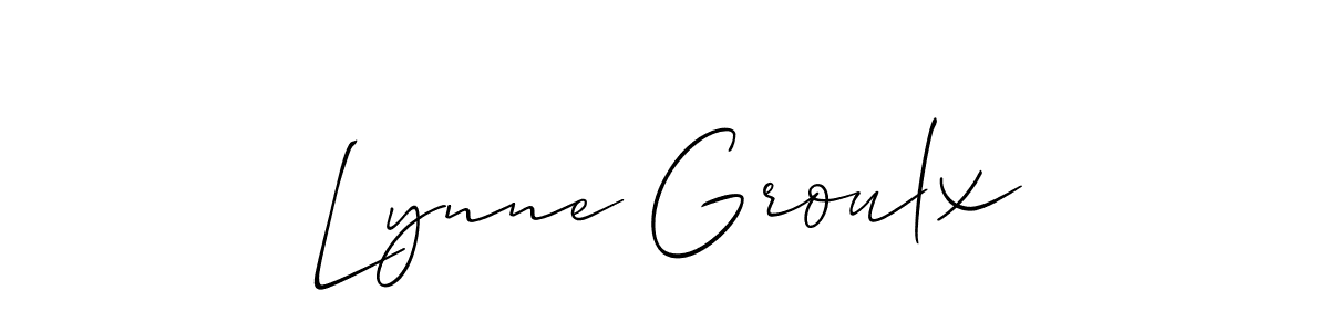 You should practise on your own different ways (Allison_Script) to write your name (Lynne Groulx) in signature. don't let someone else do it for you. Lynne Groulx signature style 2 images and pictures png