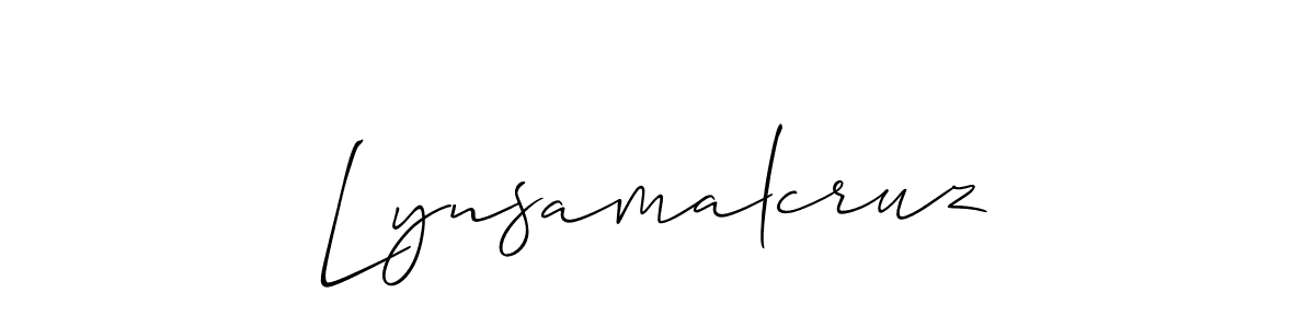 How to make Lynsamalcruz signature? Allison_Script is a professional autograph style. Create handwritten signature for Lynsamalcruz name. Lynsamalcruz signature style 2 images and pictures png