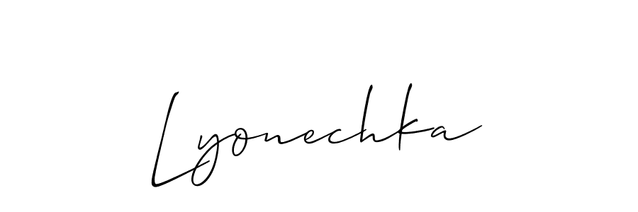 Check out images of Autograph of Lyonechka name. Actor Lyonechka Signature Style. Allison_Script is a professional sign style online. Lyonechka signature style 2 images and pictures png
