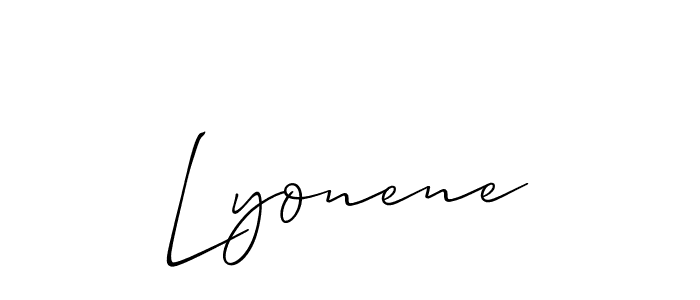 How to make Lyonene signature? Allison_Script is a professional autograph style. Create handwritten signature for Lyonene name. Lyonene signature style 2 images and pictures png