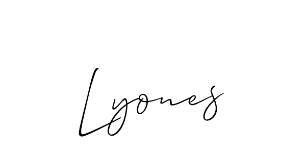 How to make Lyones signature? Allison_Script is a professional autograph style. Create handwritten signature for Lyones name. Lyones signature style 2 images and pictures png