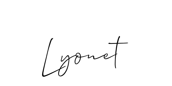 Allison_Script is a professional signature style that is perfect for those who want to add a touch of class to their signature. It is also a great choice for those who want to make their signature more unique. Get Lyonet name to fancy signature for free. Lyonet signature style 2 images and pictures png
