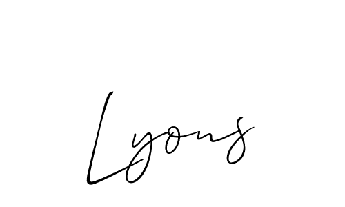 Best and Professional Signature Style for Lyons. Allison_Script Best Signature Style Collection. Lyons signature style 2 images and pictures png