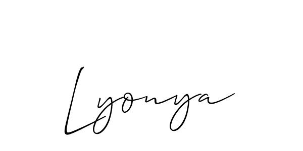 Design your own signature with our free online signature maker. With this signature software, you can create a handwritten (Allison_Script) signature for name Lyonya. Lyonya signature style 2 images and pictures png