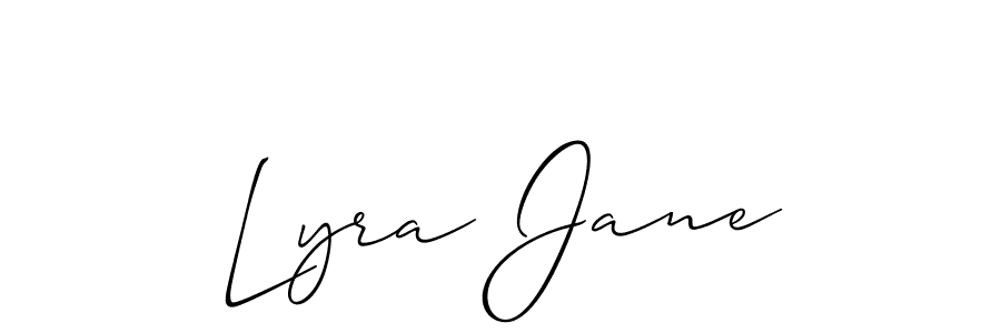 Allison_Script is a professional signature style that is perfect for those who want to add a touch of class to their signature. It is also a great choice for those who want to make their signature more unique. Get Lyra Jane name to fancy signature for free. Lyra Jane signature style 2 images and pictures png