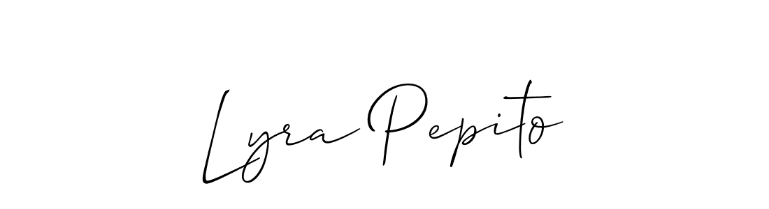 How to make Lyra Pepito name signature. Use Allison_Script style for creating short signs online. This is the latest handwritten sign. Lyra Pepito signature style 2 images and pictures png
