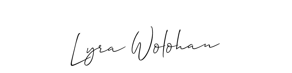 Make a beautiful signature design for name Lyra Wolohan. With this signature (Allison_Script) style, you can create a handwritten signature for free. Lyra Wolohan signature style 2 images and pictures png