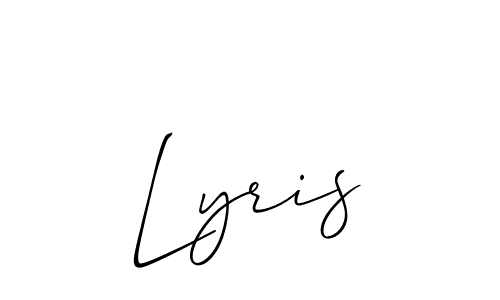Allison_Script is a professional signature style that is perfect for those who want to add a touch of class to their signature. It is also a great choice for those who want to make their signature more unique. Get Lyris name to fancy signature for free. Lyris signature style 2 images and pictures png