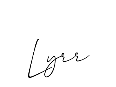 Design your own signature with our free online signature maker. With this signature software, you can create a handwritten (Allison_Script) signature for name Lyrr. Lyrr signature style 2 images and pictures png