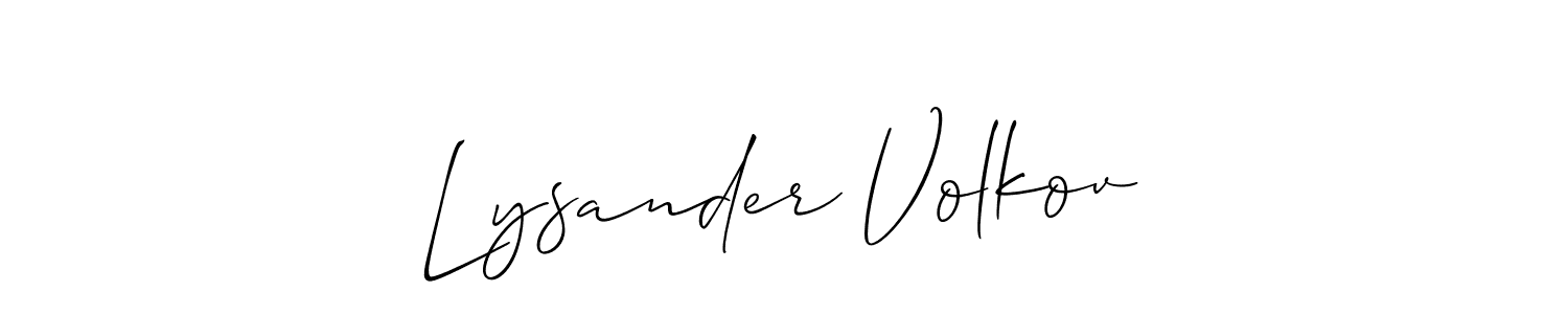 Allison_Script is a professional signature style that is perfect for those who want to add a touch of class to their signature. It is also a great choice for those who want to make their signature more unique. Get Lysander Volkov name to fancy signature for free. Lysander Volkov signature style 2 images and pictures png