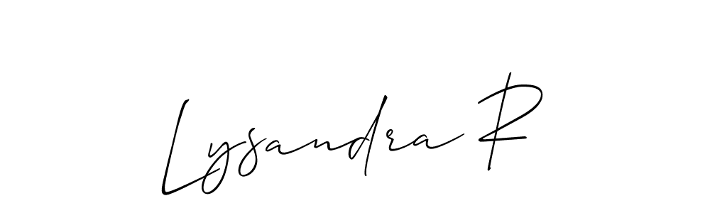 if you are searching for the best signature style for your name Lysandra R. so please give up your signature search. here we have designed multiple signature styles  using Allison_Script. Lysandra R signature style 2 images and pictures png