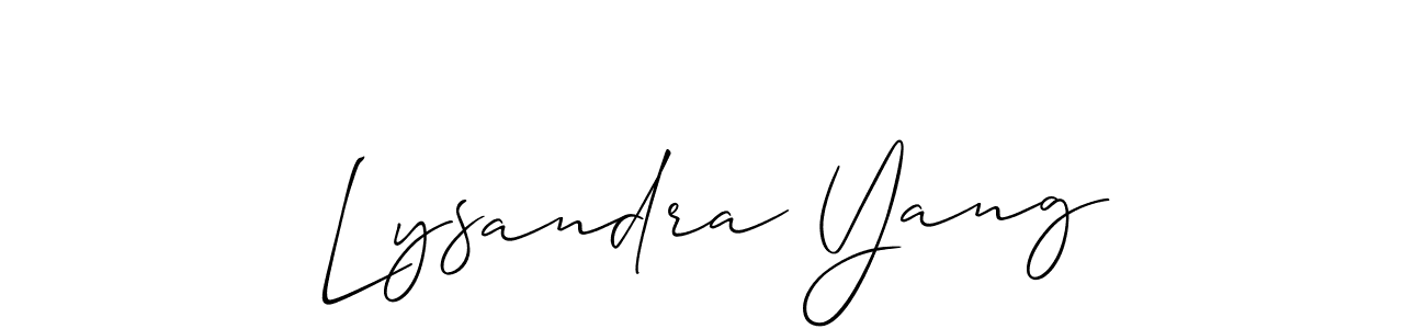 Also You can easily find your signature by using the search form. We will create Lysandra Yang name handwritten signature images for you free of cost using Allison_Script sign style. Lysandra Yang signature style 2 images and pictures png