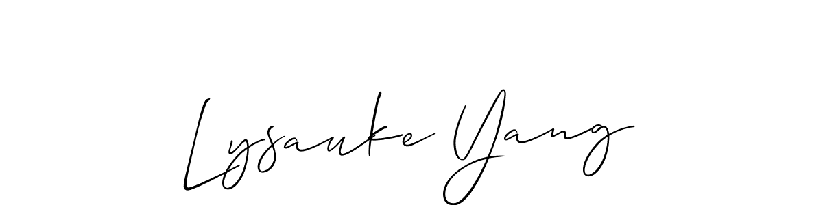 You should practise on your own different ways (Allison_Script) to write your name (Lysauke Yang) in signature. don't let someone else do it for you. Lysauke Yang signature style 2 images and pictures png