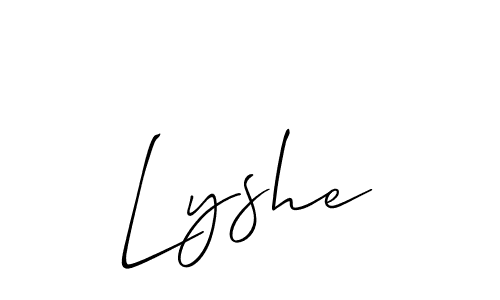 Similarly Allison_Script is the best handwritten signature design. Signature creator online .You can use it as an online autograph creator for name Lyshe. Lyshe signature style 2 images and pictures png