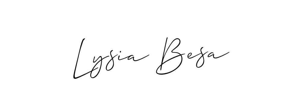 Make a beautiful signature design for name Lysia Besa. With this signature (Allison_Script) style, you can create a handwritten signature for free. Lysia Besa signature style 2 images and pictures png