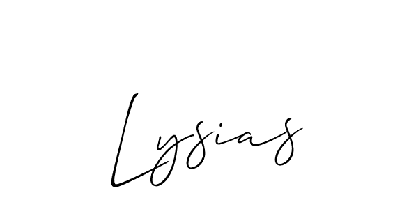 Create a beautiful signature design for name Lysias. With this signature (Allison_Script) fonts, you can make a handwritten signature for free. Lysias signature style 2 images and pictures png