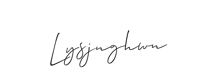 You should practise on your own different ways (Allison_Script) to write your name (Lysjnghwn) in signature. don't let someone else do it for you. Lysjnghwn signature style 2 images and pictures png