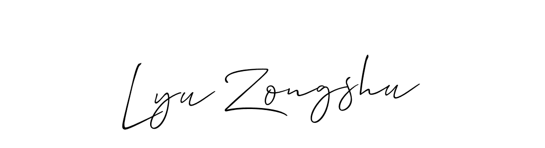 Similarly Allison_Script is the best handwritten signature design. Signature creator online .You can use it as an online autograph creator for name Lyu Zongshu. Lyu Zongshu signature style 2 images and pictures png