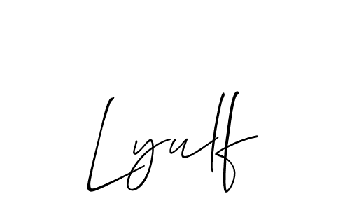 Create a beautiful signature design for name Lyulf. With this signature (Allison_Script) fonts, you can make a handwritten signature for free. Lyulf signature style 2 images and pictures png