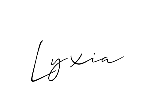 It looks lik you need a new signature style for name Lyxia. Design unique handwritten (Allison_Script) signature with our free signature maker in just a few clicks. Lyxia signature style 2 images and pictures png
