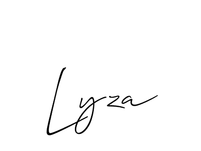 It looks lik you need a new signature style for name Lyza. Design unique handwritten (Allison_Script) signature with our free signature maker in just a few clicks. Lyza signature style 2 images and pictures png