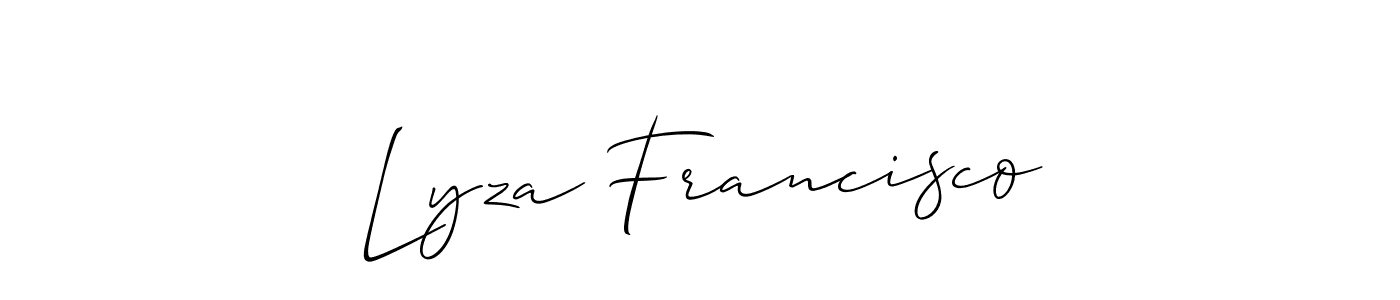 Create a beautiful signature design for name Lyza Francisco. With this signature (Allison_Script) fonts, you can make a handwritten signature for free. Lyza Francisco signature style 2 images and pictures png