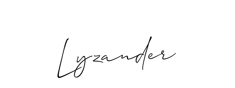 How to make Lyzander signature? Allison_Script is a professional autograph style. Create handwritten signature for Lyzander name. Lyzander signature style 2 images and pictures png