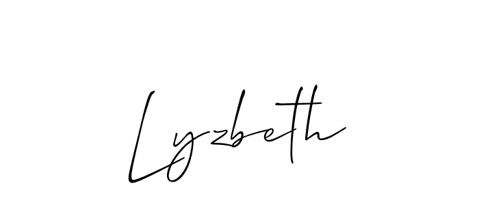 Make a beautiful signature design for name Lyzbeth. With this signature (Allison_Script) style, you can create a handwritten signature for free. Lyzbeth signature style 2 images and pictures png