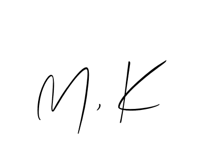 It looks lik you need a new signature style for name M, K. Design unique handwritten (Allison_Script) signature with our free signature maker in just a few clicks. M, K signature style 2 images and pictures png