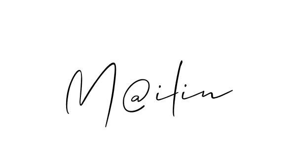 You should practise on your own different ways (Allison_Script) to write your name (M@ilin) in signature. don't let someone else do it for you. M@ilin signature style 2 images and pictures png