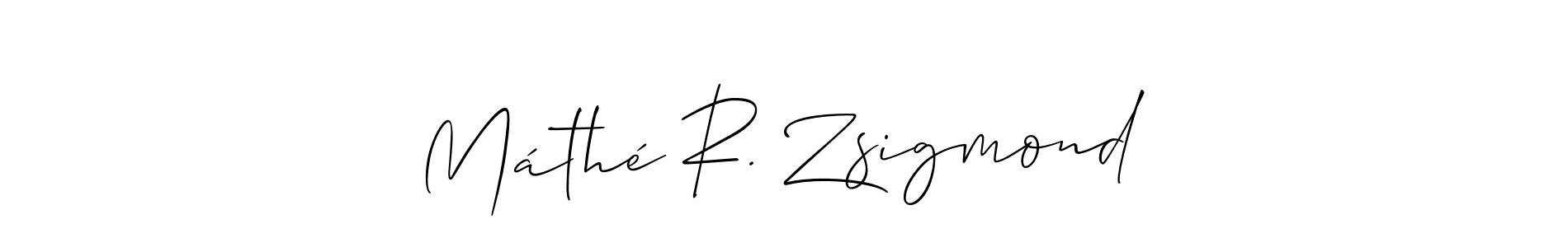 Create a beautiful signature design for name Máthé R. Zsigmond. With this signature (Allison_Script) fonts, you can make a handwritten signature for free. Máthé R. Zsigmond signature style 2 images and pictures png