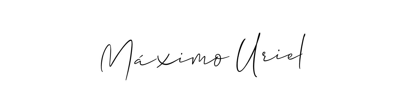 Design your own signature with our free online signature maker. With this signature software, you can create a handwritten (Allison_Script) signature for name Máximo Uriel. Máximo Uriel signature style 2 images and pictures png