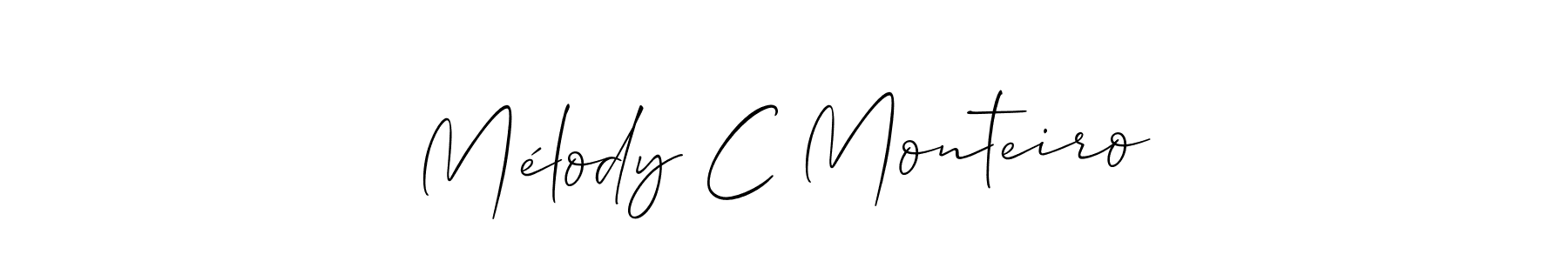 Also You can easily find your signature by using the search form. We will create Mélody C Monteiro name handwritten signature images for you free of cost using Allison_Script sign style. Mélody C Monteiro signature style 2 images and pictures png