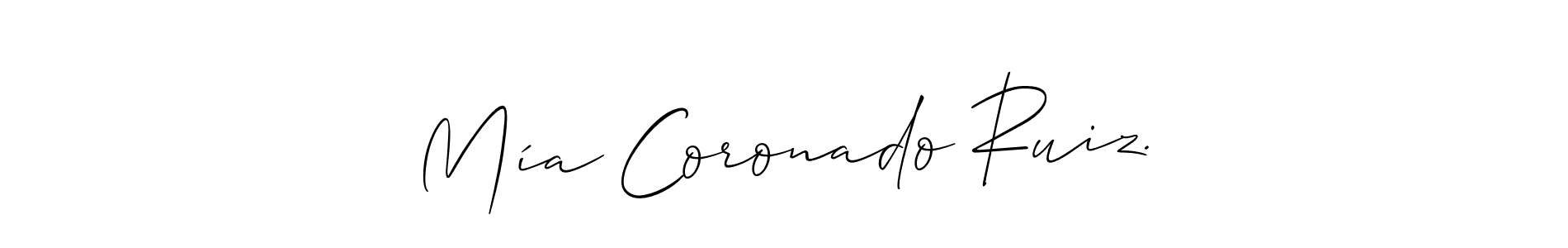 Similarly Allison_Script is the best handwritten signature design. Signature creator online .You can use it as an online autograph creator for name Mía Coronado Ruiz.. Mía Coronado Ruiz. signature style 2 images and pictures png