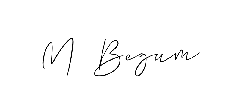 You should practise on your own different ways (Allison_Script) to write your name (M  Begum) in signature. don't let someone else do it for you. M  Begum signature style 2 images and pictures png