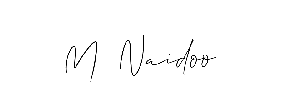 How to make M  Naidoo name signature. Use Allison_Script style for creating short signs online. This is the latest handwritten sign. M  Naidoo signature style 2 images and pictures png