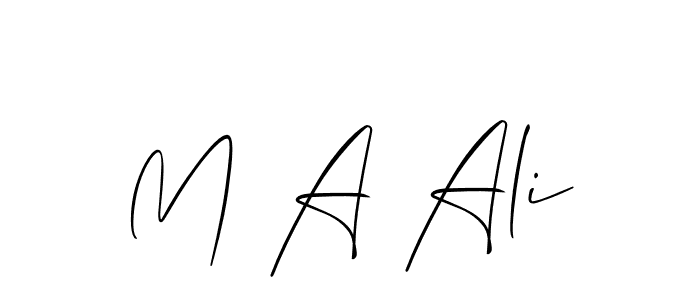 You should practise on your own different ways (Allison_Script) to write your name (M A Ali) in signature. don't let someone else do it for you. M A Ali signature style 2 images and pictures png