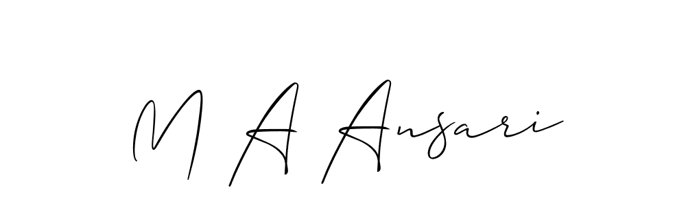 It looks lik you need a new signature style for name M A Ansari. Design unique handwritten (Allison_Script) signature with our free signature maker in just a few clicks. M A Ansari signature style 2 images and pictures png