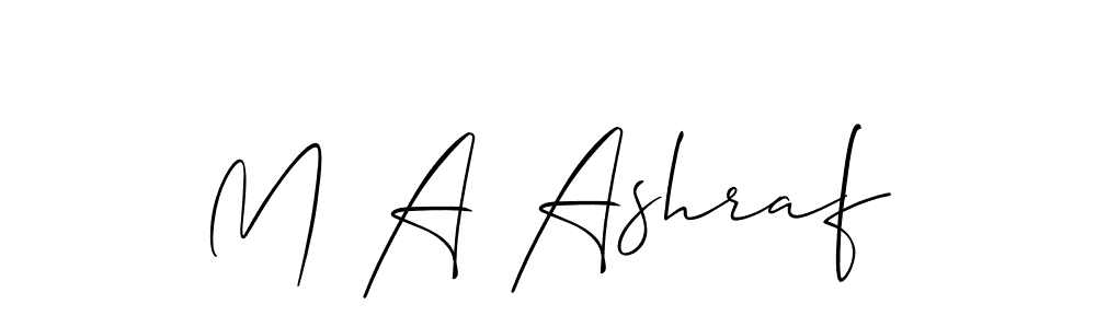 if you are searching for the best signature style for your name M A Ashraf. so please give up your signature search. here we have designed multiple signature styles  using Allison_Script. M A Ashraf signature style 2 images and pictures png