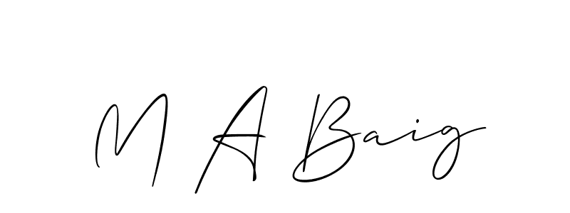 It looks lik you need a new signature style for name M A Baig. Design unique handwritten (Allison_Script) signature with our free signature maker in just a few clicks. M A Baig signature style 2 images and pictures png