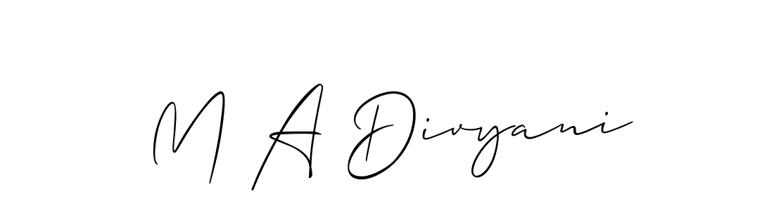 Make a beautiful signature design for name M A Divyani. Use this online signature maker to create a handwritten signature for free. M A Divyani signature style 2 images and pictures png