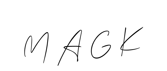 How to make M A G K signature? Allison_Script is a professional autograph style. Create handwritten signature for M A G K name. M A G K signature style 2 images and pictures png