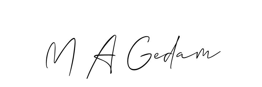 Once you've used our free online signature maker to create your best signature Allison_Script style, it's time to enjoy all of the benefits that M A Gedam name signing documents. M A Gedam signature style 2 images and pictures png