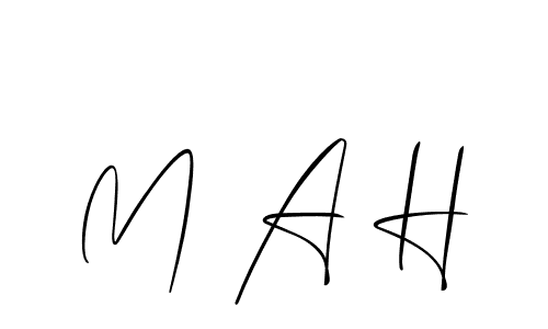 How to Draw M A H signature style? Allison_Script is a latest design signature styles for name M A H. M A H signature style 2 images and pictures png