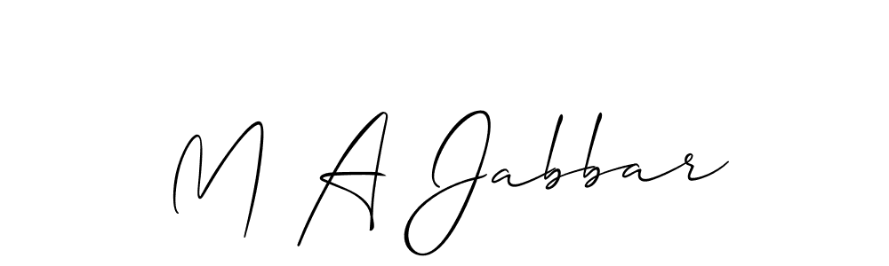 Also we have M A Jabbar name is the best signature style. Create professional handwritten signature collection using Allison_Script autograph style. M A Jabbar signature style 2 images and pictures png