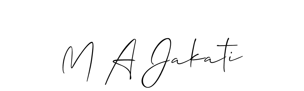 How to make M A Jakati signature? Allison_Script is a professional autograph style. Create handwritten signature for M A Jakati name. M A Jakati signature style 2 images and pictures png