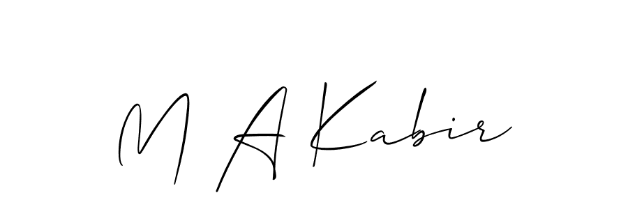 Make a beautiful signature design for name M A Kabir. With this signature (Allison_Script) style, you can create a handwritten signature for free. M A Kabir signature style 2 images and pictures png