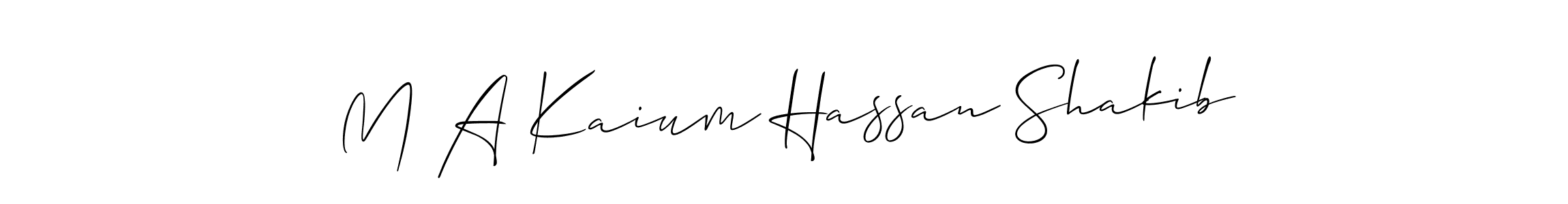 Create a beautiful signature design for name M A Kaium Hassan Shakib. With this signature (Allison_Script) fonts, you can make a handwritten signature for free. M A Kaium Hassan Shakib signature style 2 images and pictures png