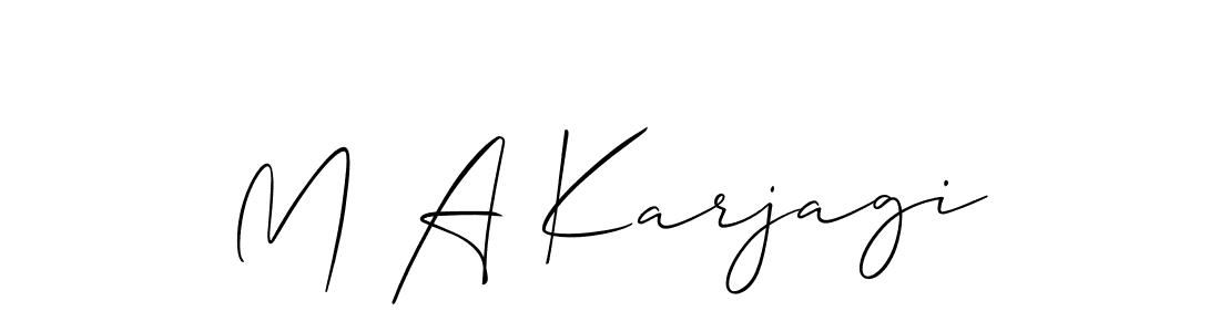 M A Karjagi stylish signature style. Best Handwritten Sign (Allison_Script) for my name. Handwritten Signature Collection Ideas for my name M A Karjagi. M A Karjagi signature style 2 images and pictures png